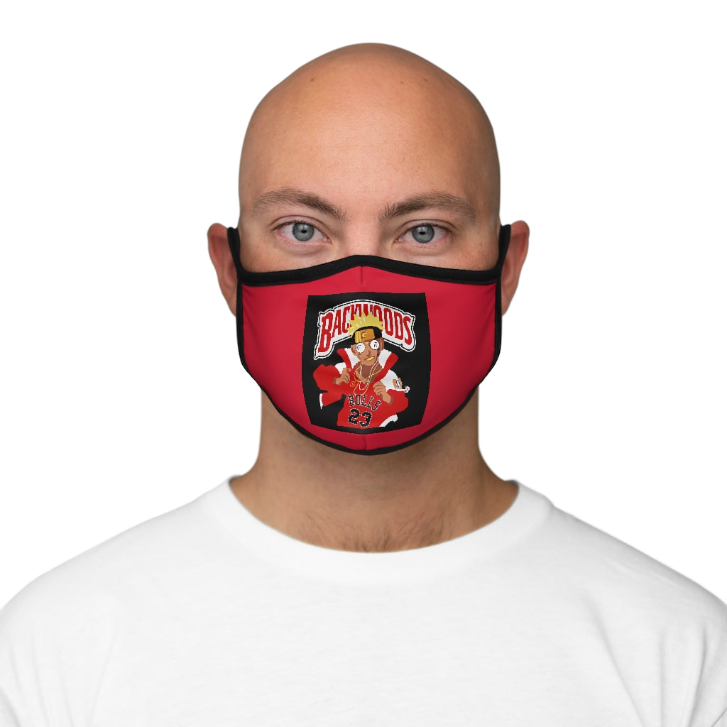 CHI-TOWN BACKWOOD ( RED )Fitted Polyester Face Mask