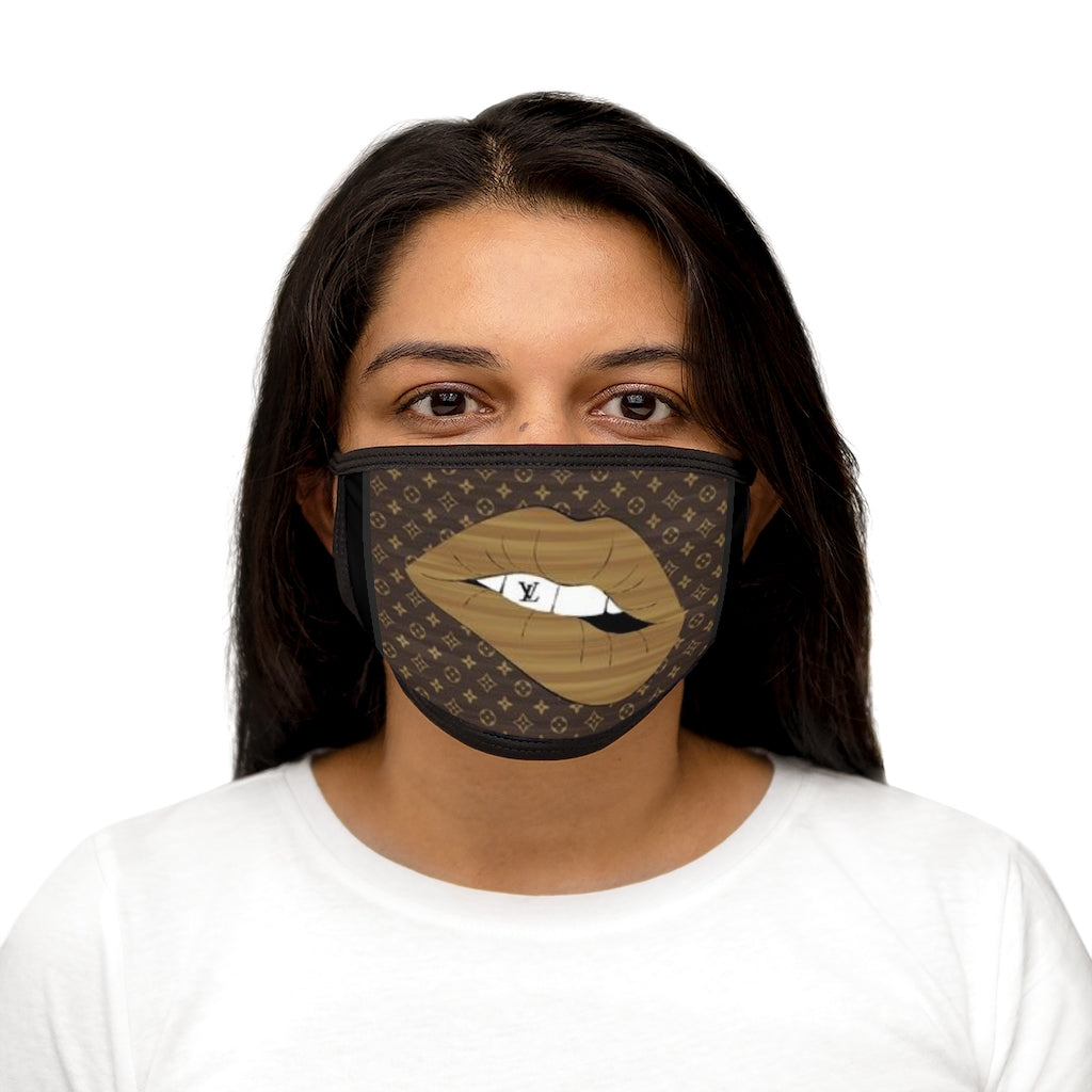 THROWBACK BROWN COUTURE (BLACK) -Fabric Face Mask