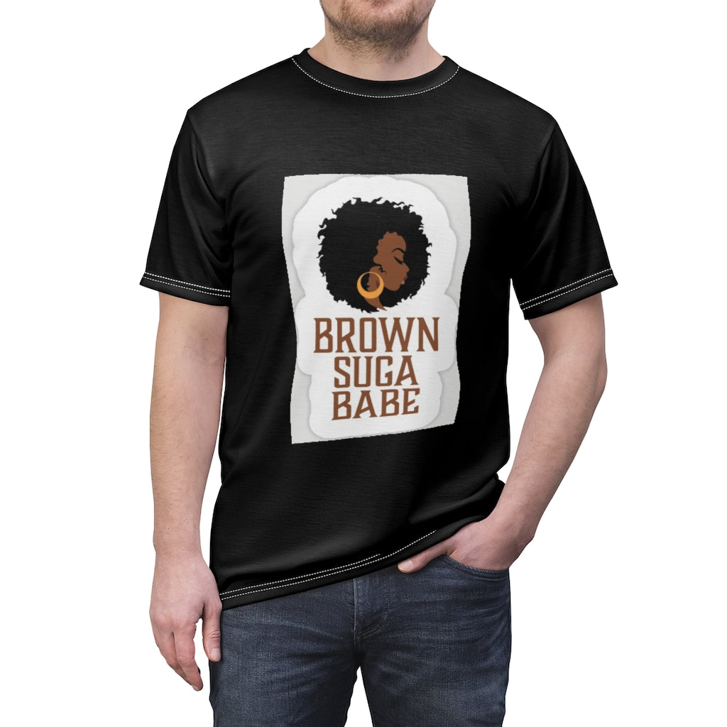 BROWN SUGA BABE (BLACK)  All Over Tee