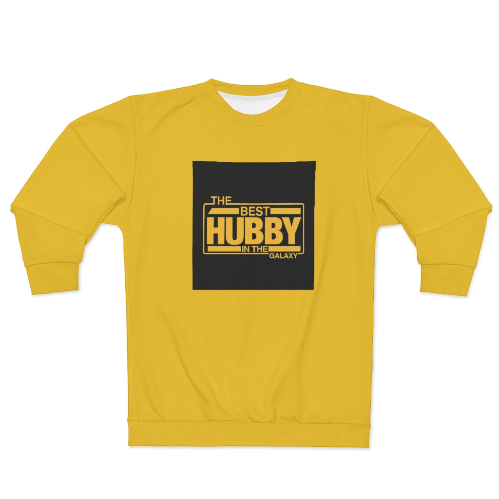 THE BEST HUBBY IN THE GALAXY (gold) AOP Unisex Sweatshirt