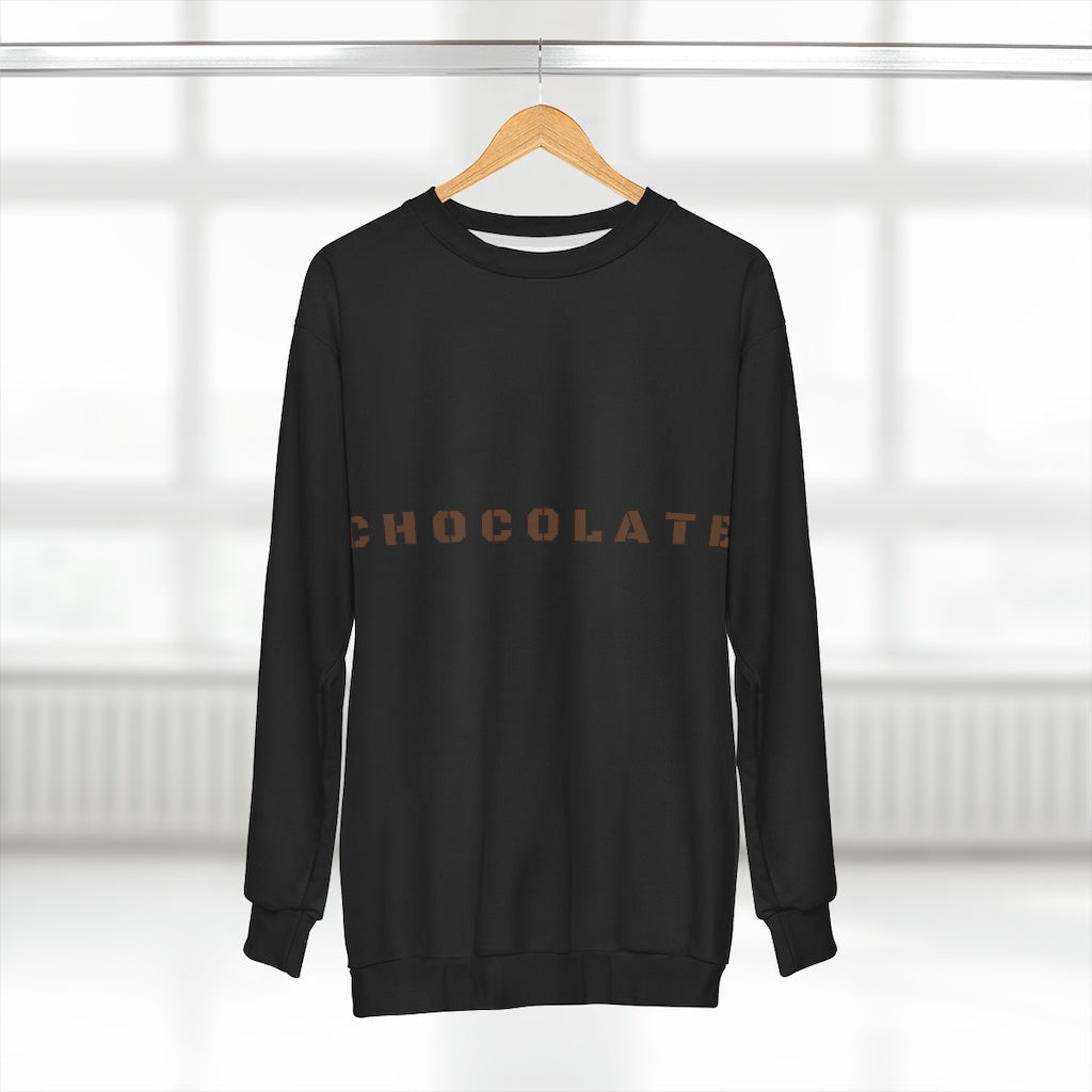 BROWN CHOCOLATE (BLACK) AOP Unisex Sweatshirt