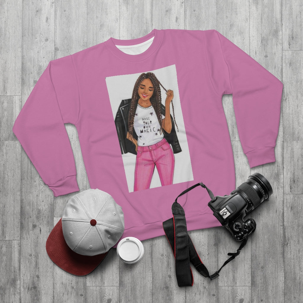 MAKE YOUR MAGIC.. (PINK)  ..  AOP Unisex Sweatshirt