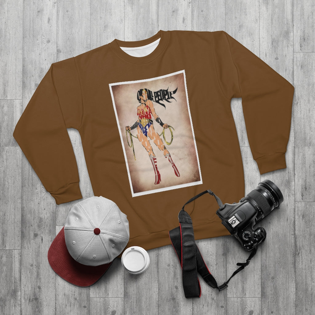 SAVE THE PEOPLE (BROWN)  ..  AOP Unisex Sweatshirt