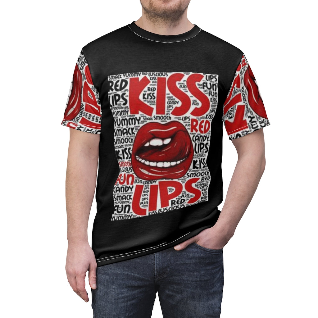 KISS ALL OVER DESIGNER PRINT ( BLACK ) ..  All Over Tee