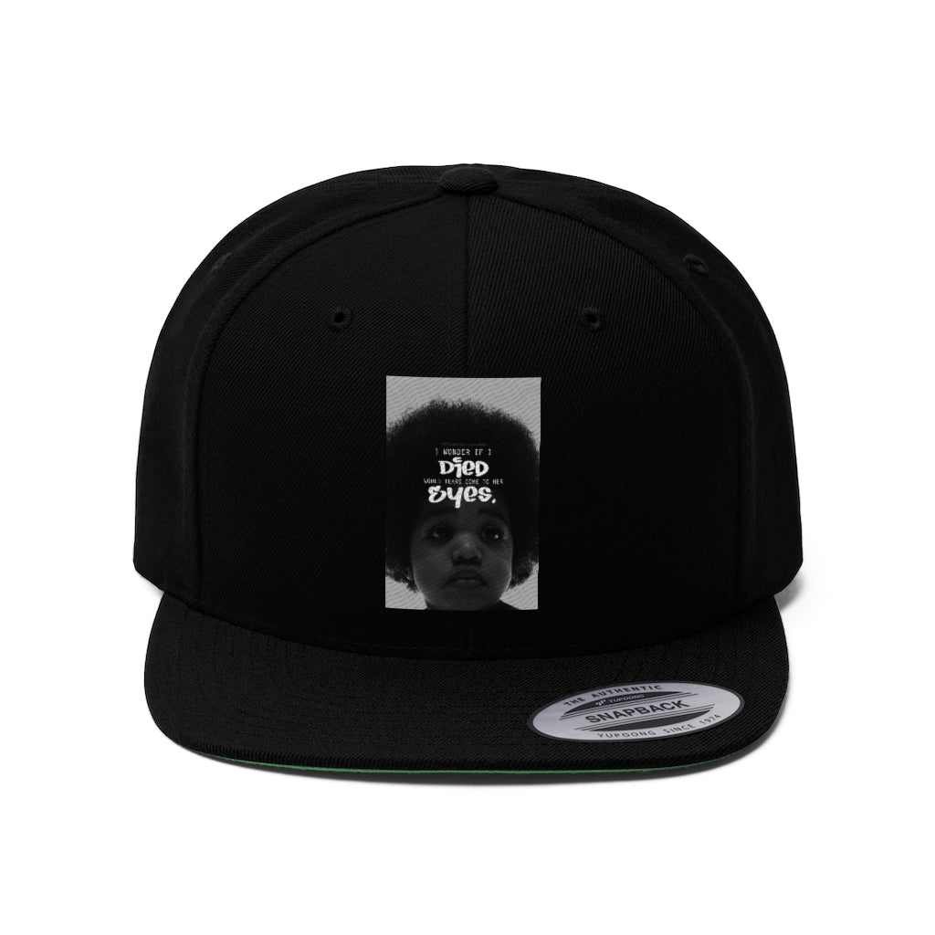 BIG LYRICS (BLACK/WHITE) Unisex Flat Bill Hat