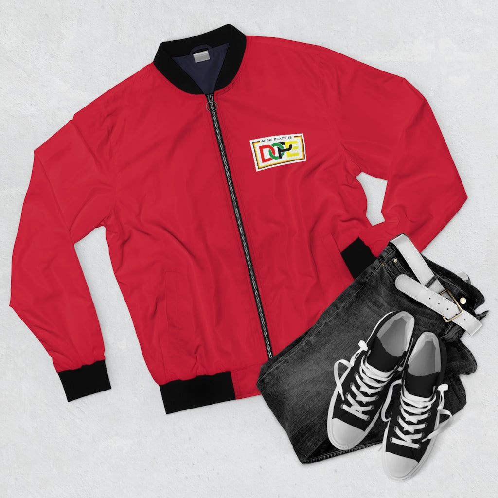 BEING BLACK IS DOPE (RED) UNISEX  AOP Bomber Jacket