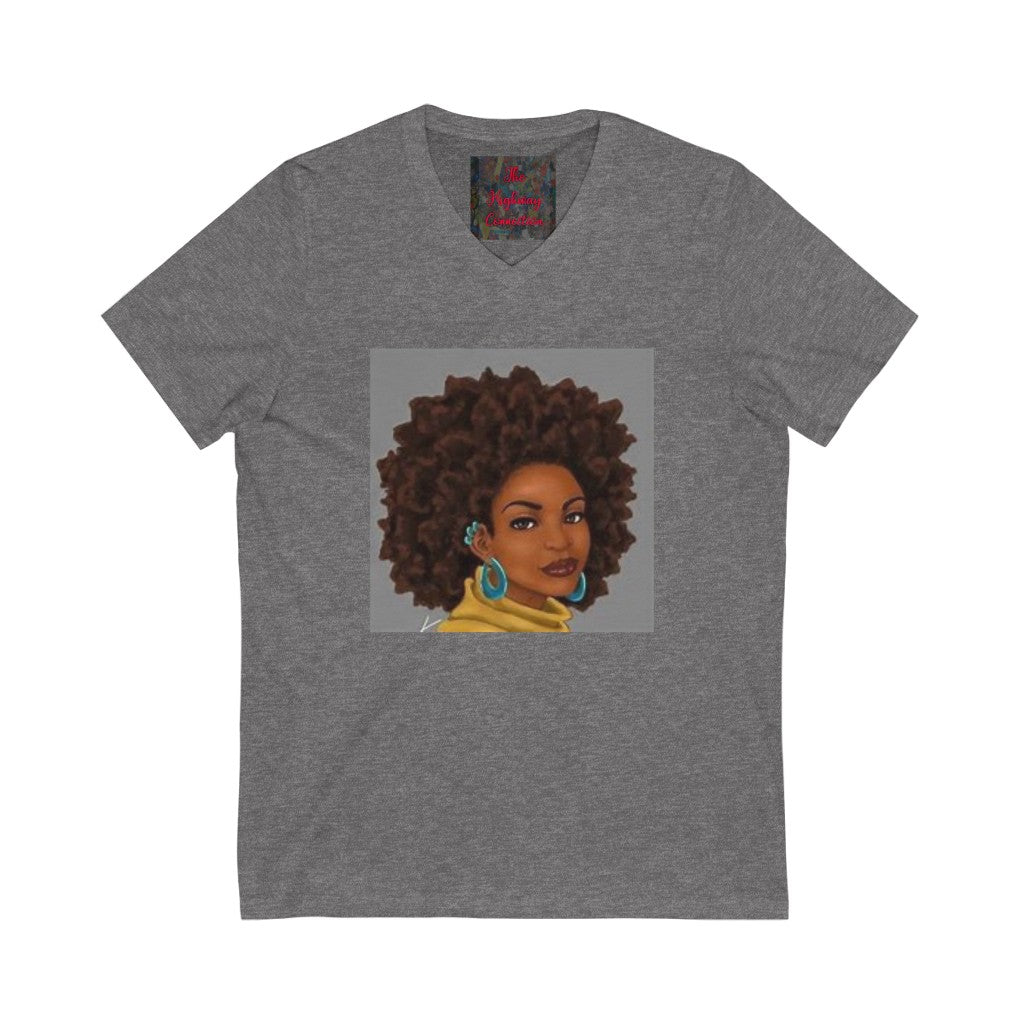 Brown Sis  Jersey Short Sleeve V-Neck Tee