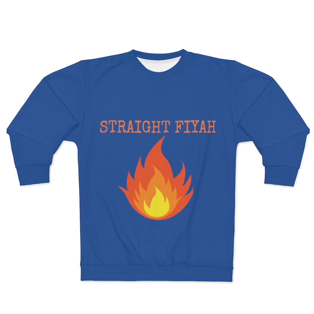 STRAIGHT FIYAH  (BLUE)  ..  AOP Unisex Sweatshirt