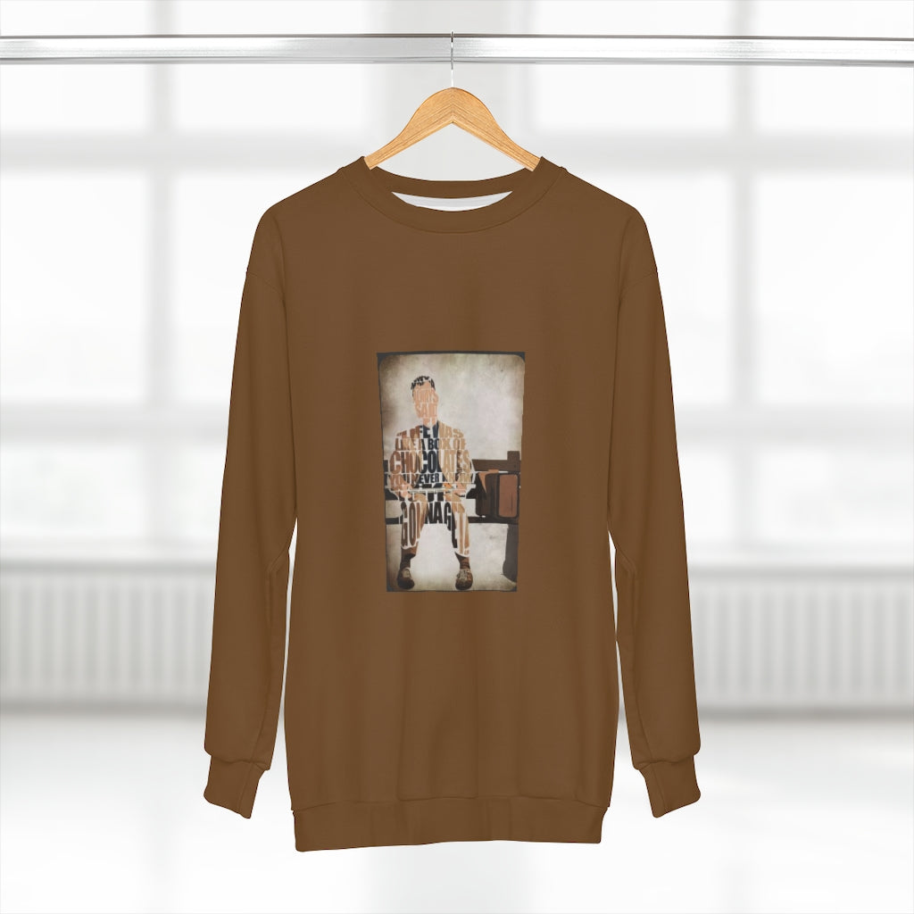 A BOX OF CHOCOLATES F.G. (BROWN)  ..  AOP Unisex Sweatshirt