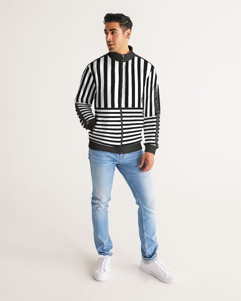 Catch Your Eyes Men's Stripe-Sleeve Track Jacket