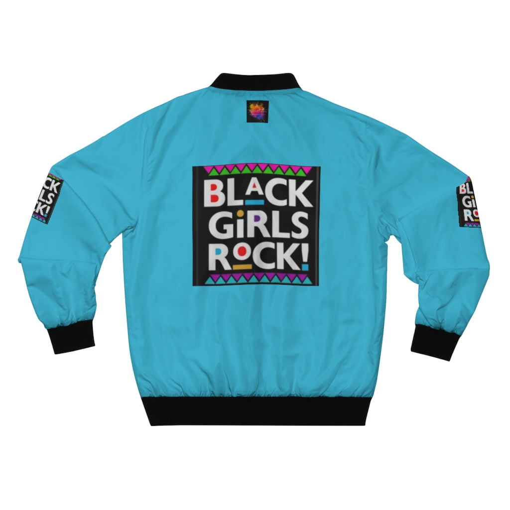 BLACK GIRLS ROCK (Baby Blue) AOP Bomber Jacket