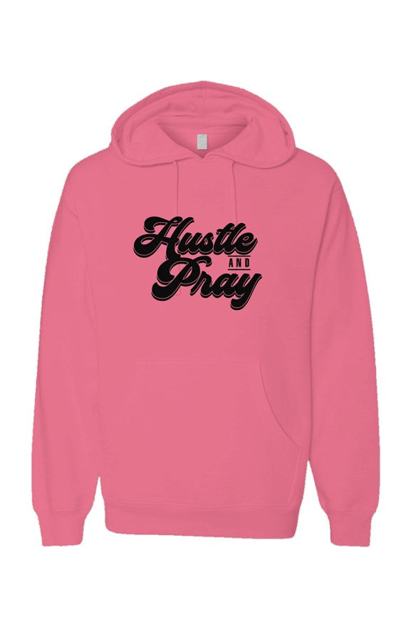 Hustle and Pray Pink Neon Pullover Hoodies