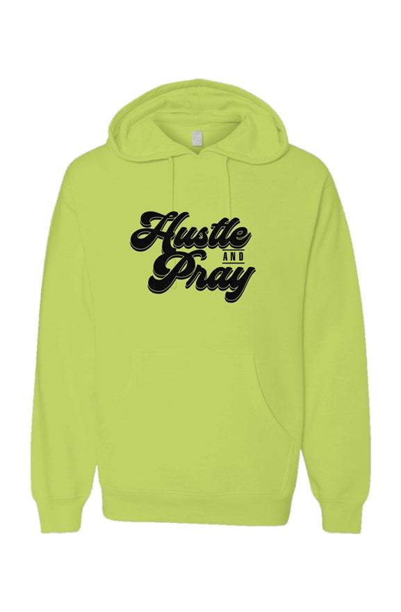 Hustle and Pray Yellow Neon Pullover Hoodies