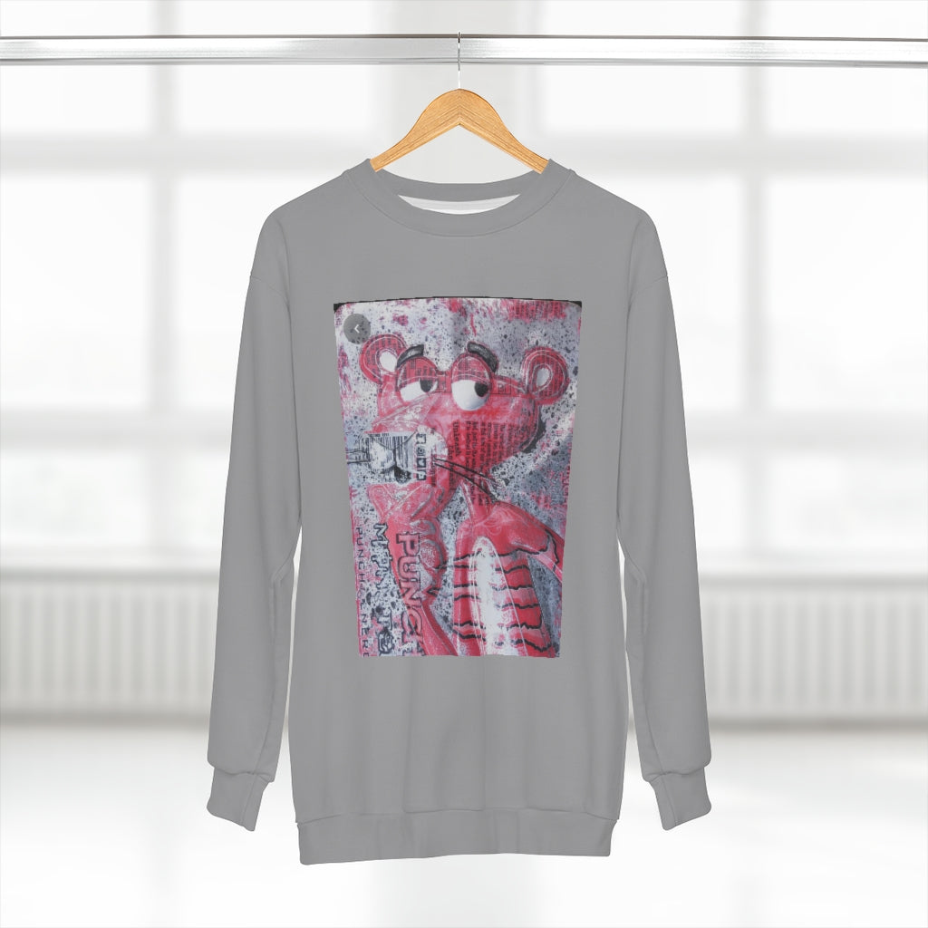 SOMETHIN' PANTHER LIKE (GRAY)  ..  AOP Unisex Sweatshirt