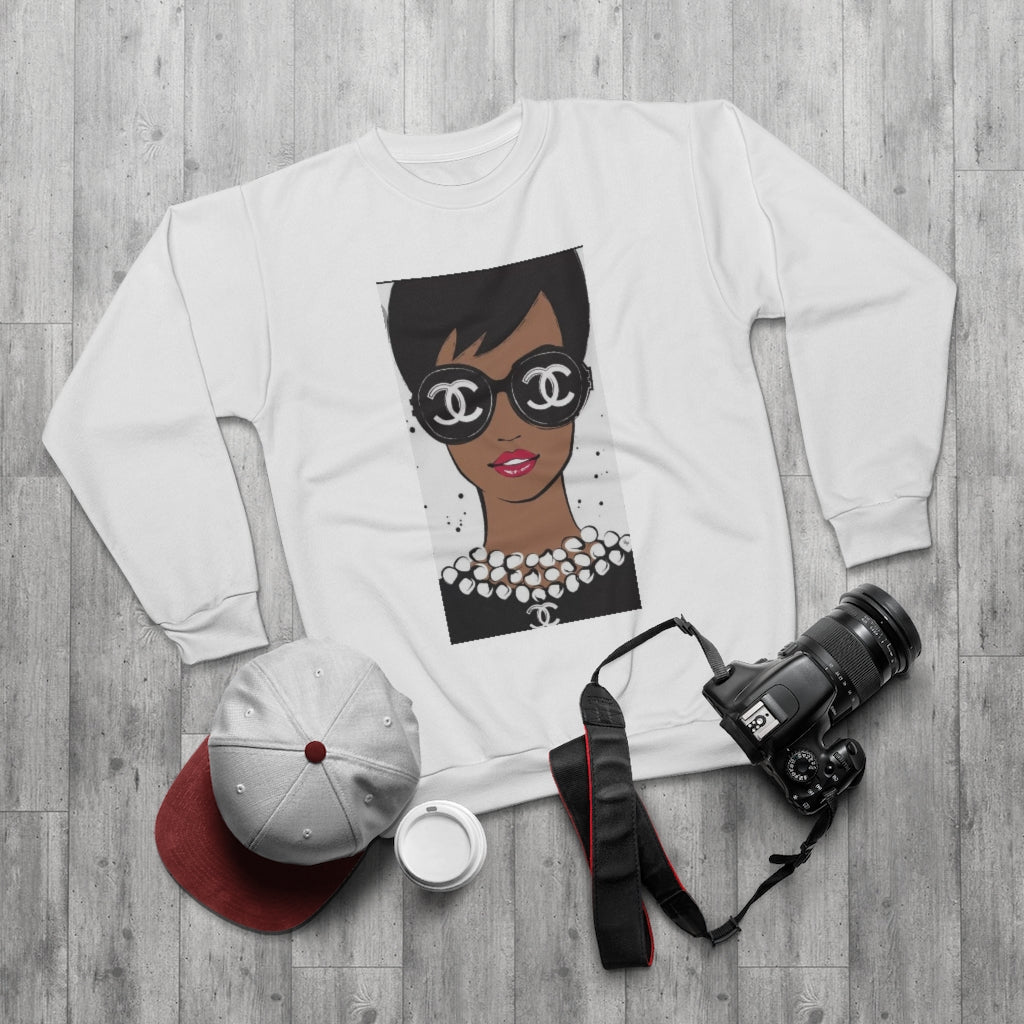 THE GLOW UP  .. (WHITE)  ..  AOP Unisex Sweatshirt