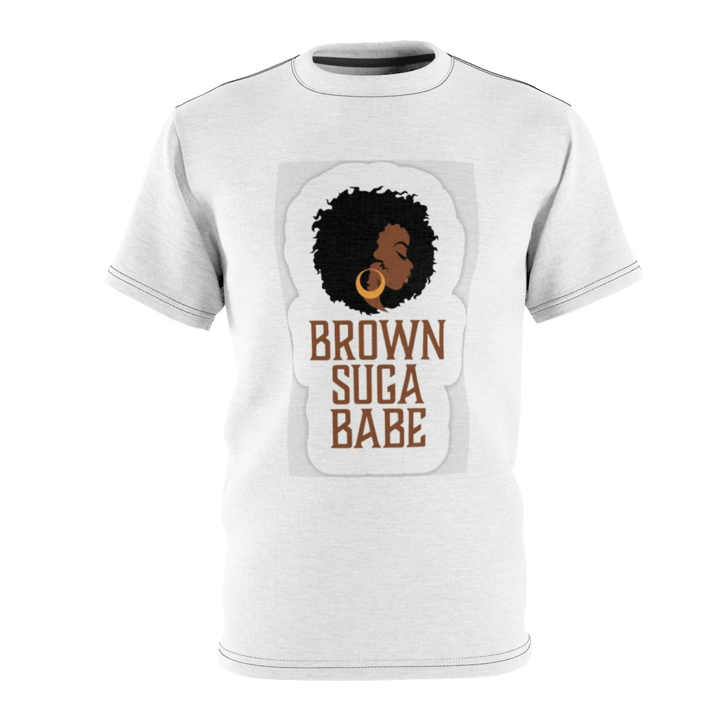 BROWN SUGA BABE (WHITE)  All Over Tee