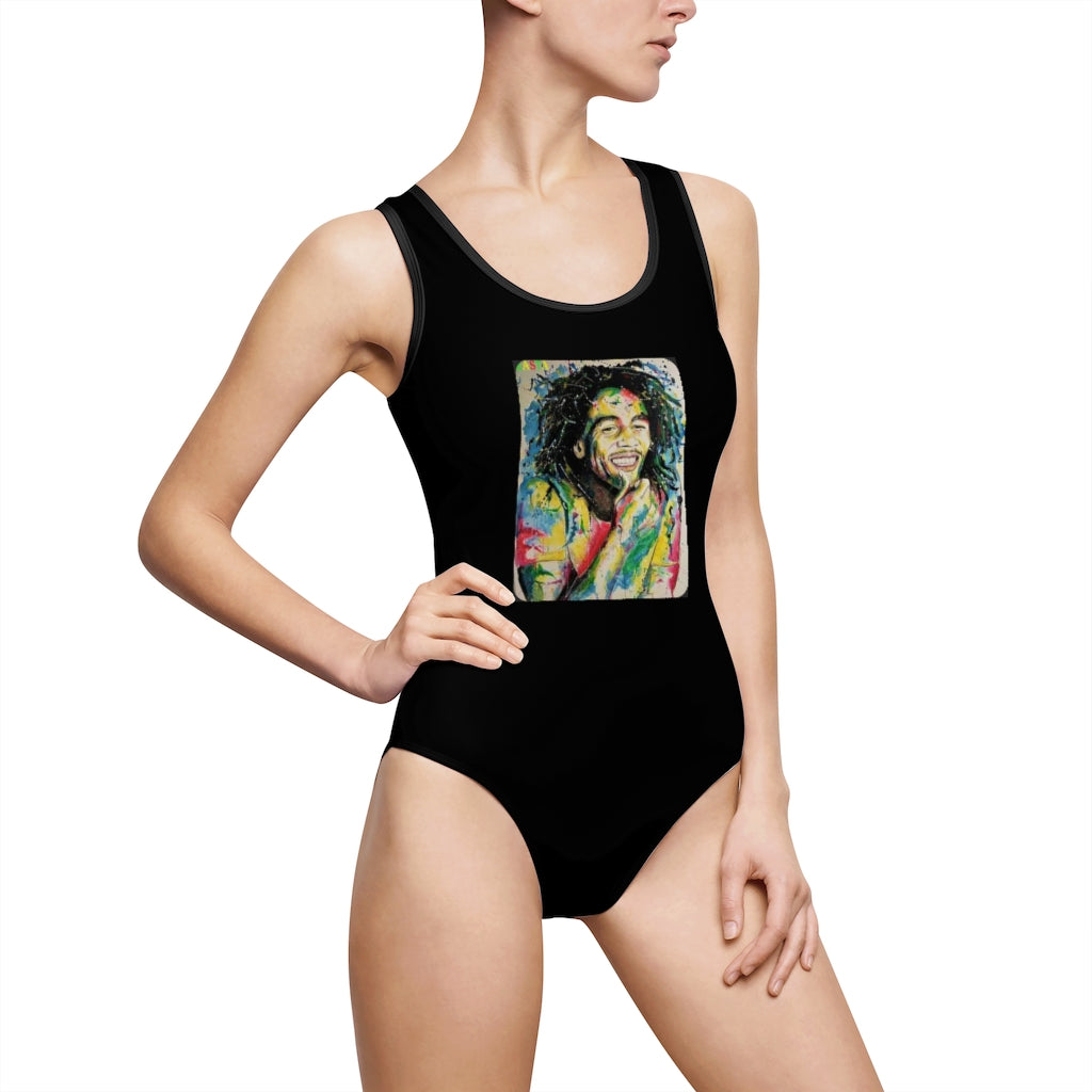 KING RASTA BLACK..  Women's Classic One-Piece Swimsuit