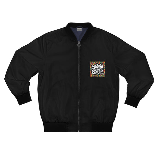 TODAY IS A GOODDAY BLACK AOP Bomber Jacket