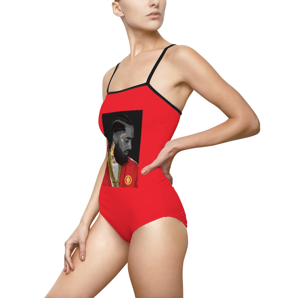 King Nip Red Women's One-piece Swimsuit