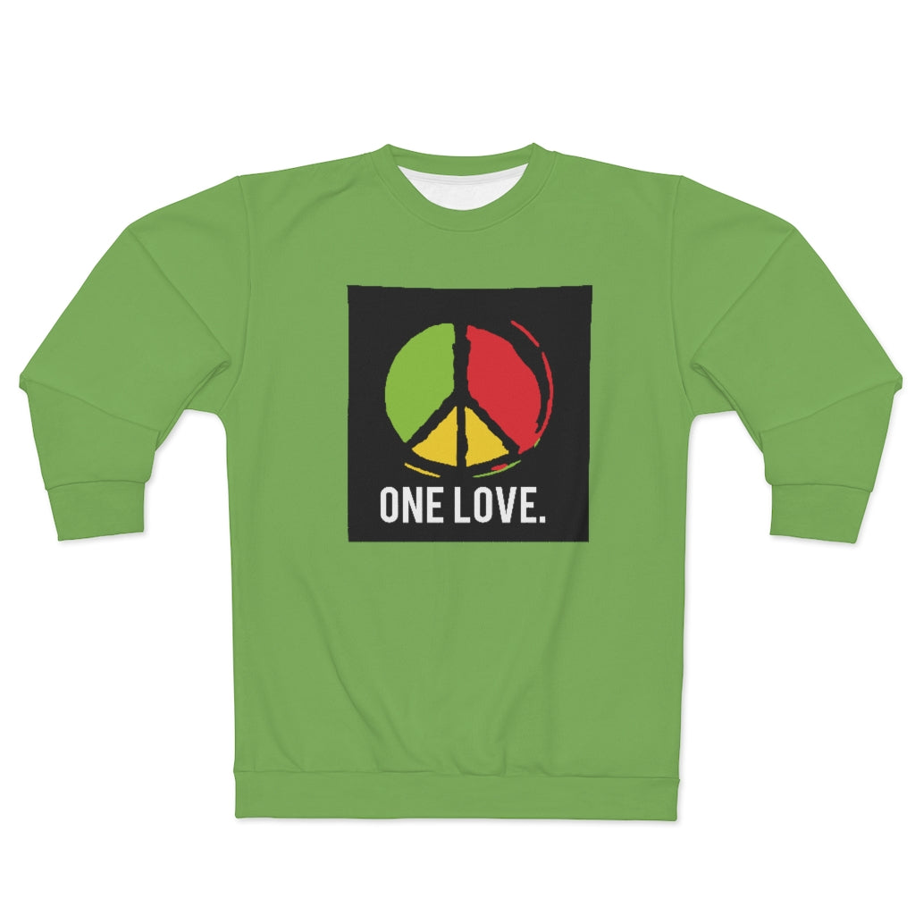 ONE LOVE. (GREEN)  ..  AOP Unisex Sweatshirt