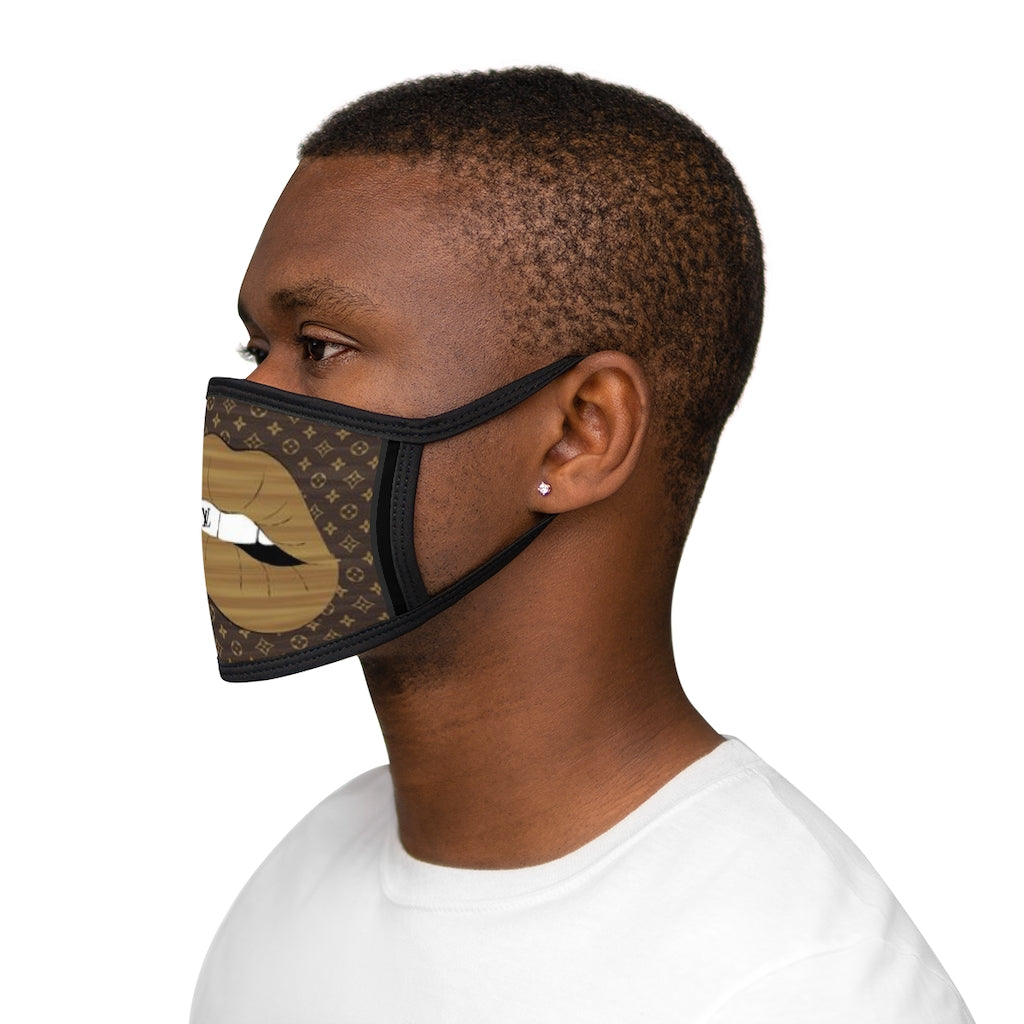 THROWBACK BROWN COUTURE (BLACK) -Fabric Face Mask