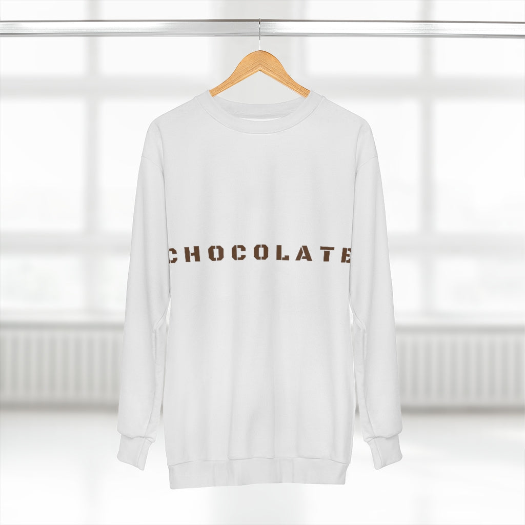 BROWN CHOCOLATE (WHITE) AOP Unisex Sweatshirt