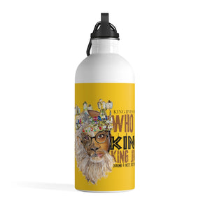 Who Is This King? Yellow Stainless Steel Water Bottle