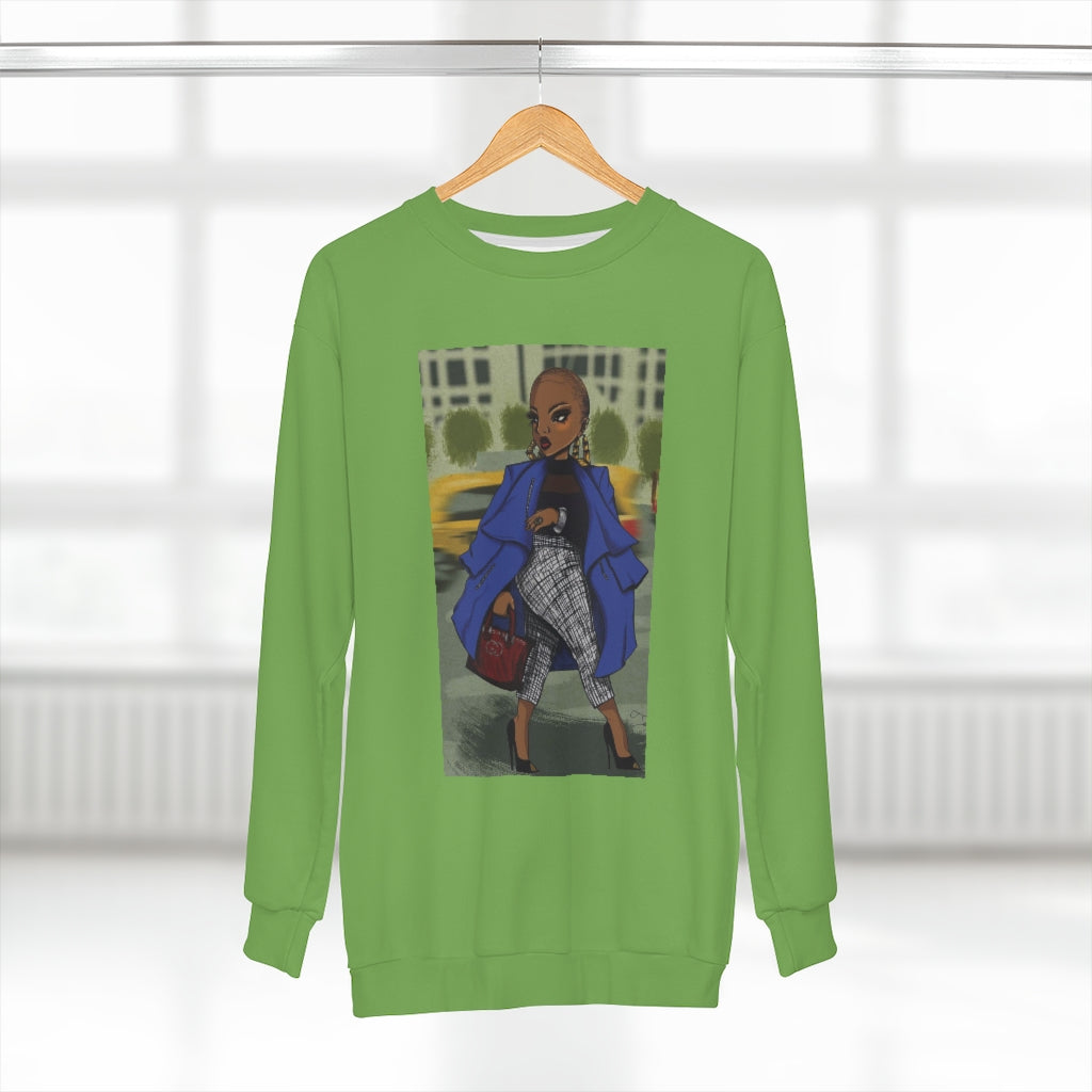 WORK MA'AM .. (GREEN)  ..  AOP Unisex Sweatshirt