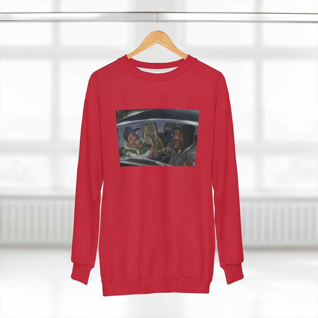 HOW HIGH IS U? (RED) AOP Unisex Sweatshirt