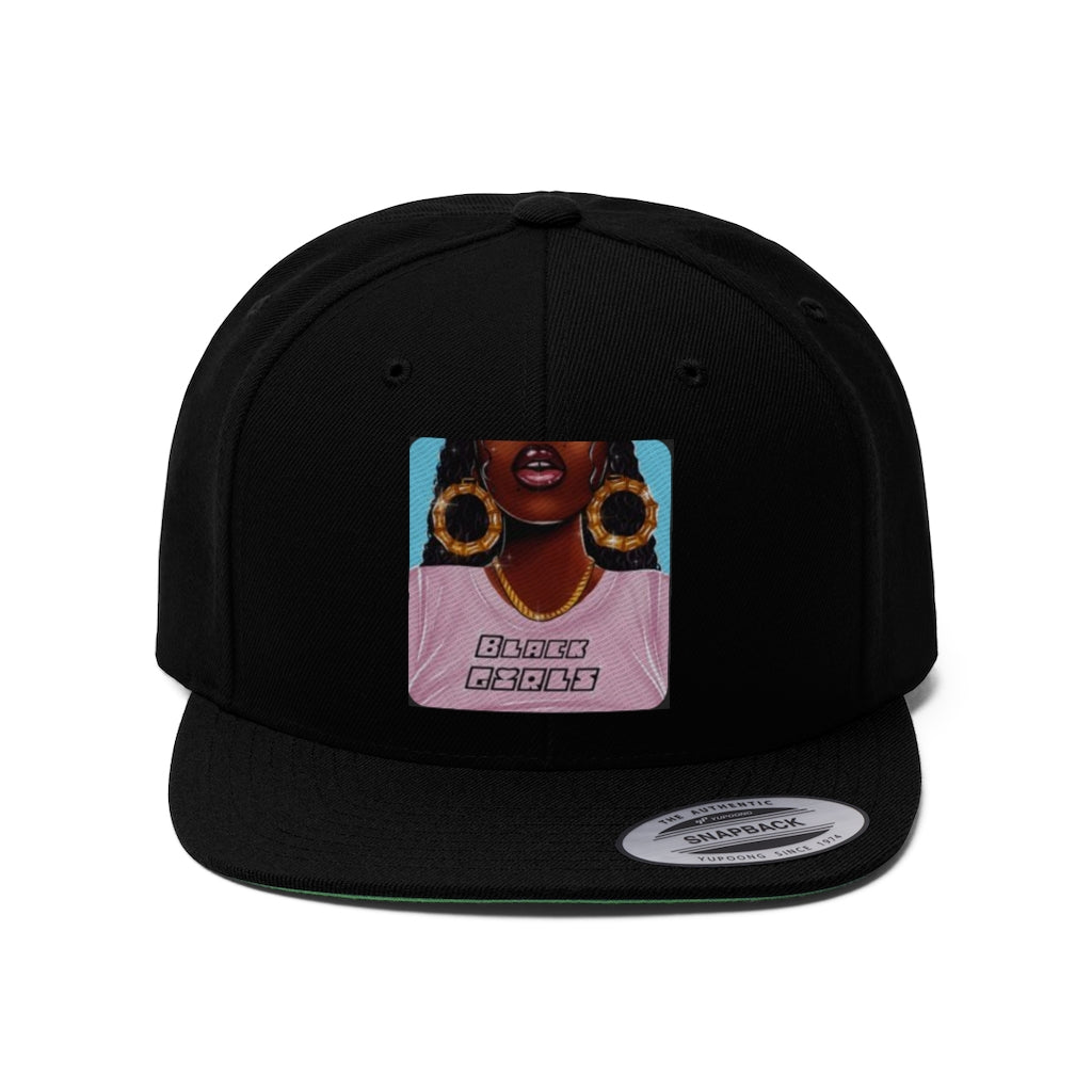 BLACK GIRLS  Unisex Flat Bill Hat