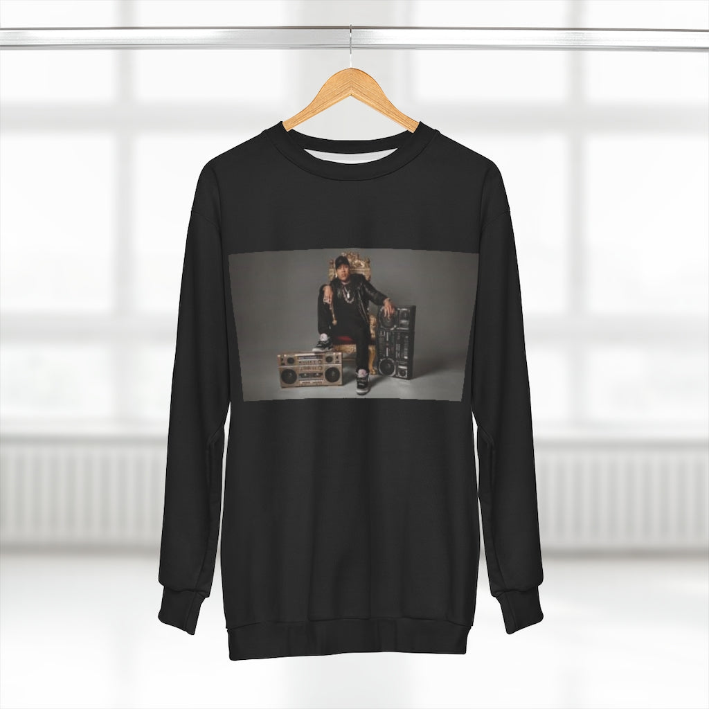 THE G.O.A.T. / RADIO  (BLACK)  ..  AOP Unisex Sweatshirt