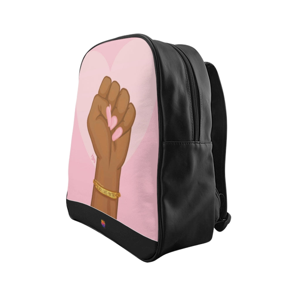 Black & Pink Power Graphic Backpack