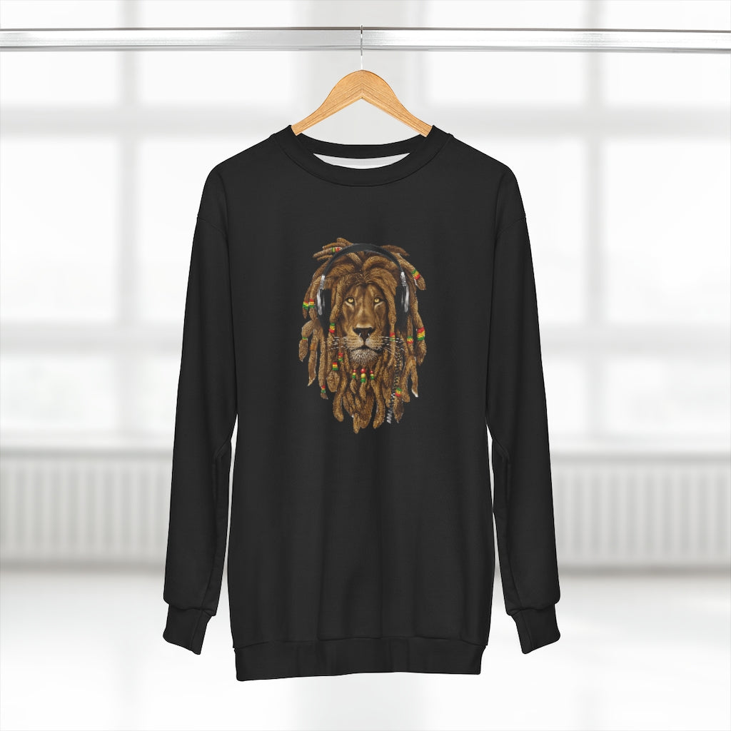 RASTA LION JAM (BLACK)  ..  AOP Unisex Sweatshirt