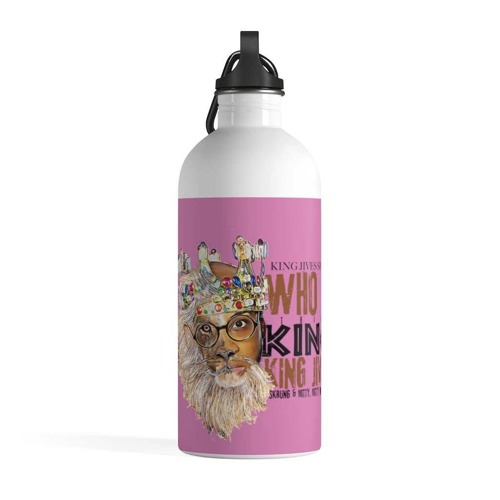 Who Is This King? Pink Stainless Steel Water Bottle