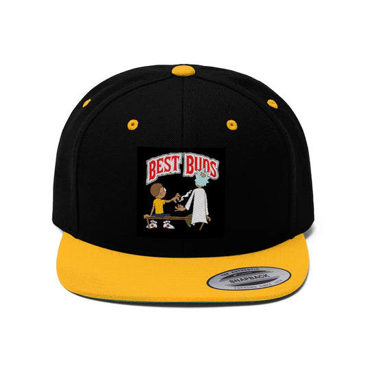 BEST BUDS (BLACK/GOLD) Unisex Flat Bill Hat