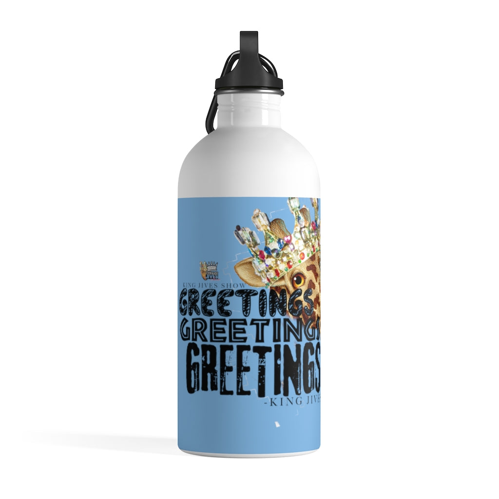 Greetings, Greetings, Greetings Blue Stainless Steel Water Bottle