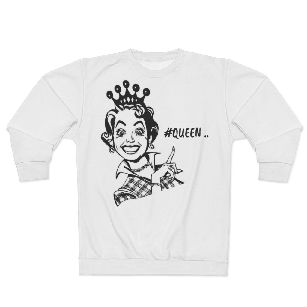 #QUEEN.. (WHITE)  ..  AOP Unisex Sweatshirt