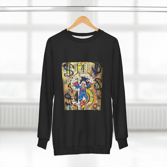 DUCK AND HIS DOE (BLACK)  ..  AOP Unisex Sweatshirt