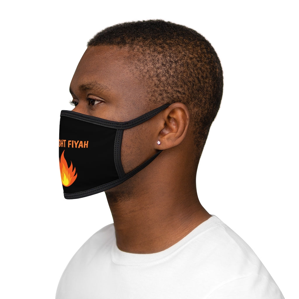 STRAIGHT FIYAH  (BLACK)..  Fabric Face Mask