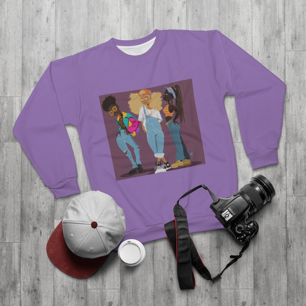 WE CUTE OR WHATEVA .. (LAVENDAR)  ..  AOP Unisex Sweatshirt