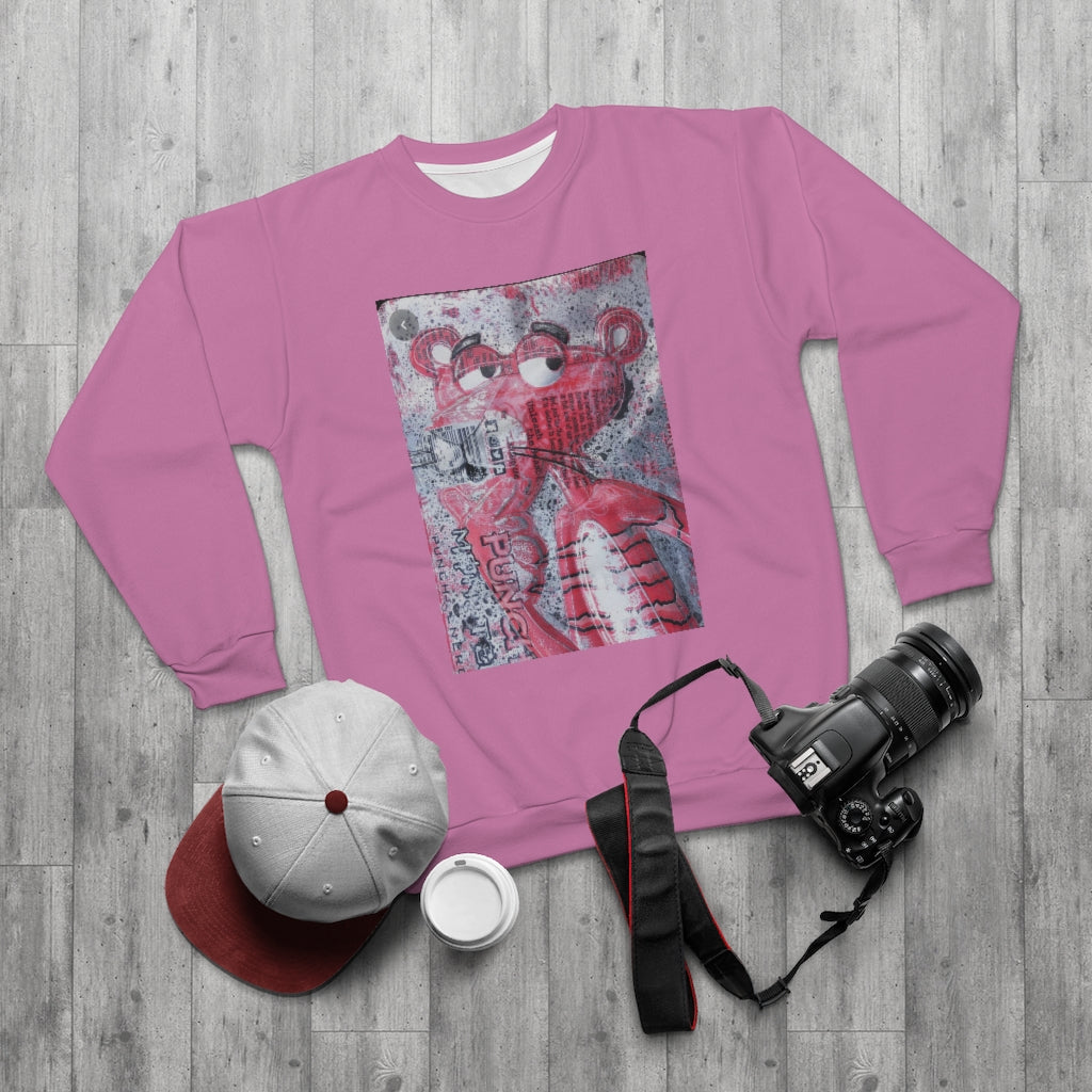 SOMETHIN' PANTHER LIKE (PINK)  ..  AOP Unisex Sweatshirt