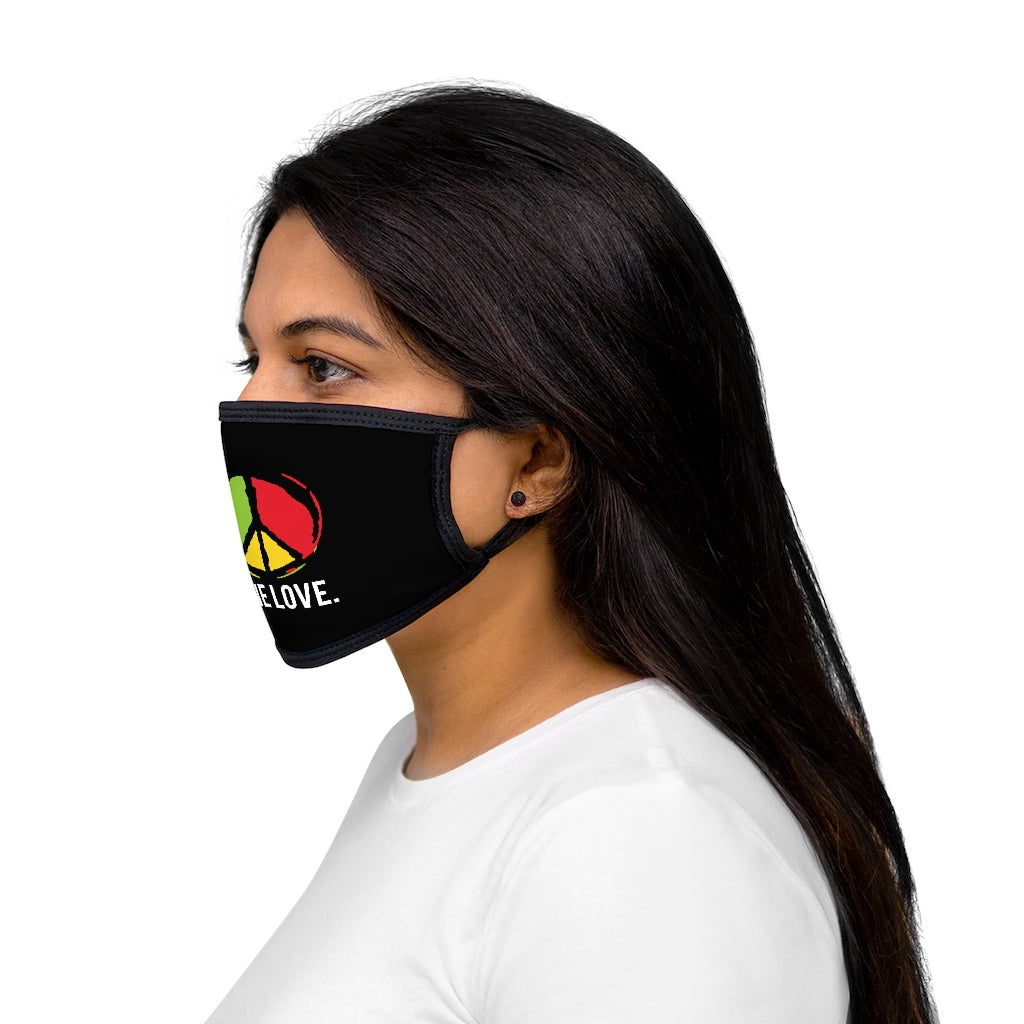 ONE LOVE. (BLACK)'..  Fabric Face Mask