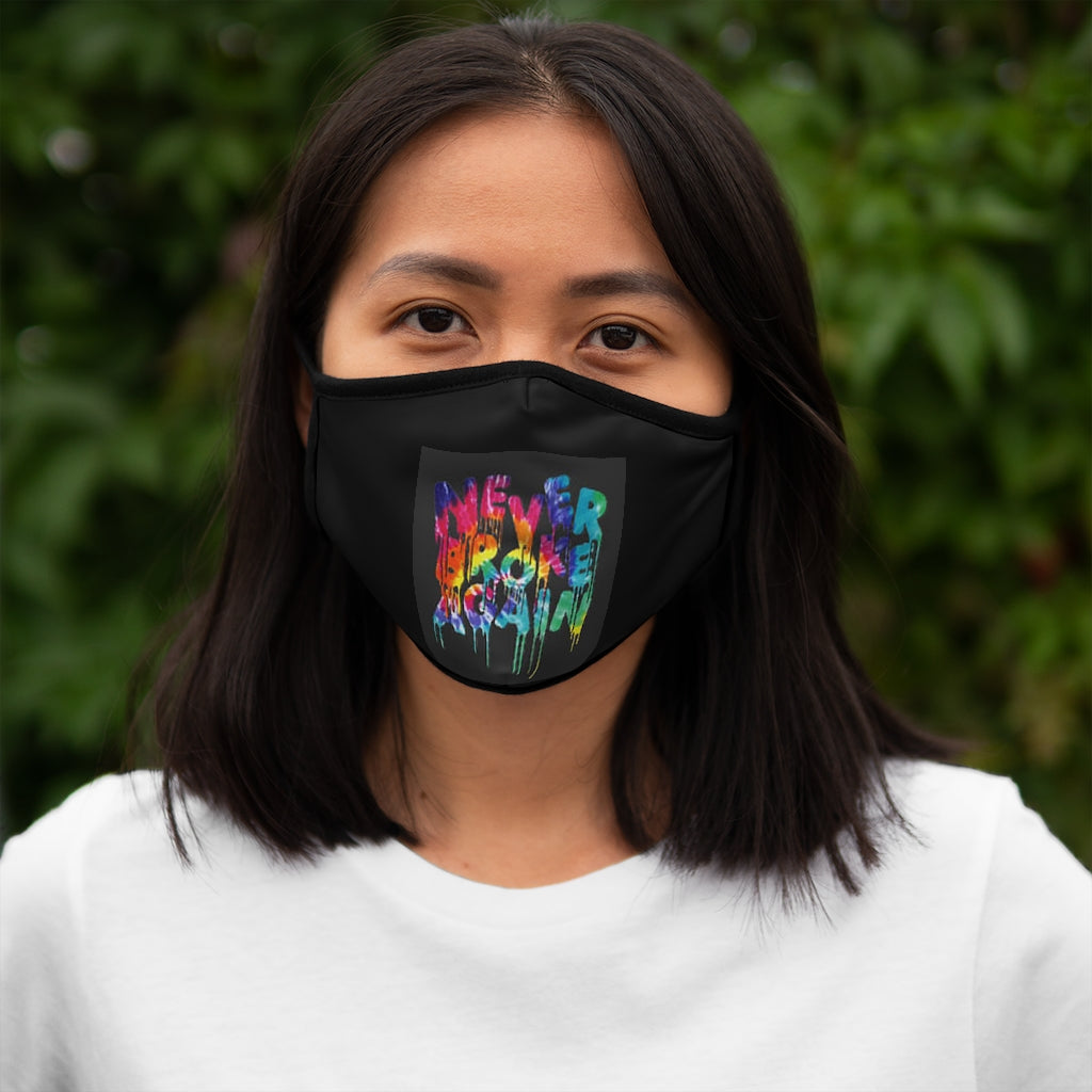 NEVER BROKE AGAIN  Fitted Polyester Face Mask