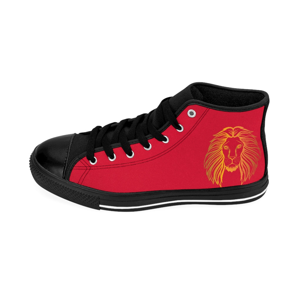 GOLD LION KICKS. . (RED) High-top Sneakers