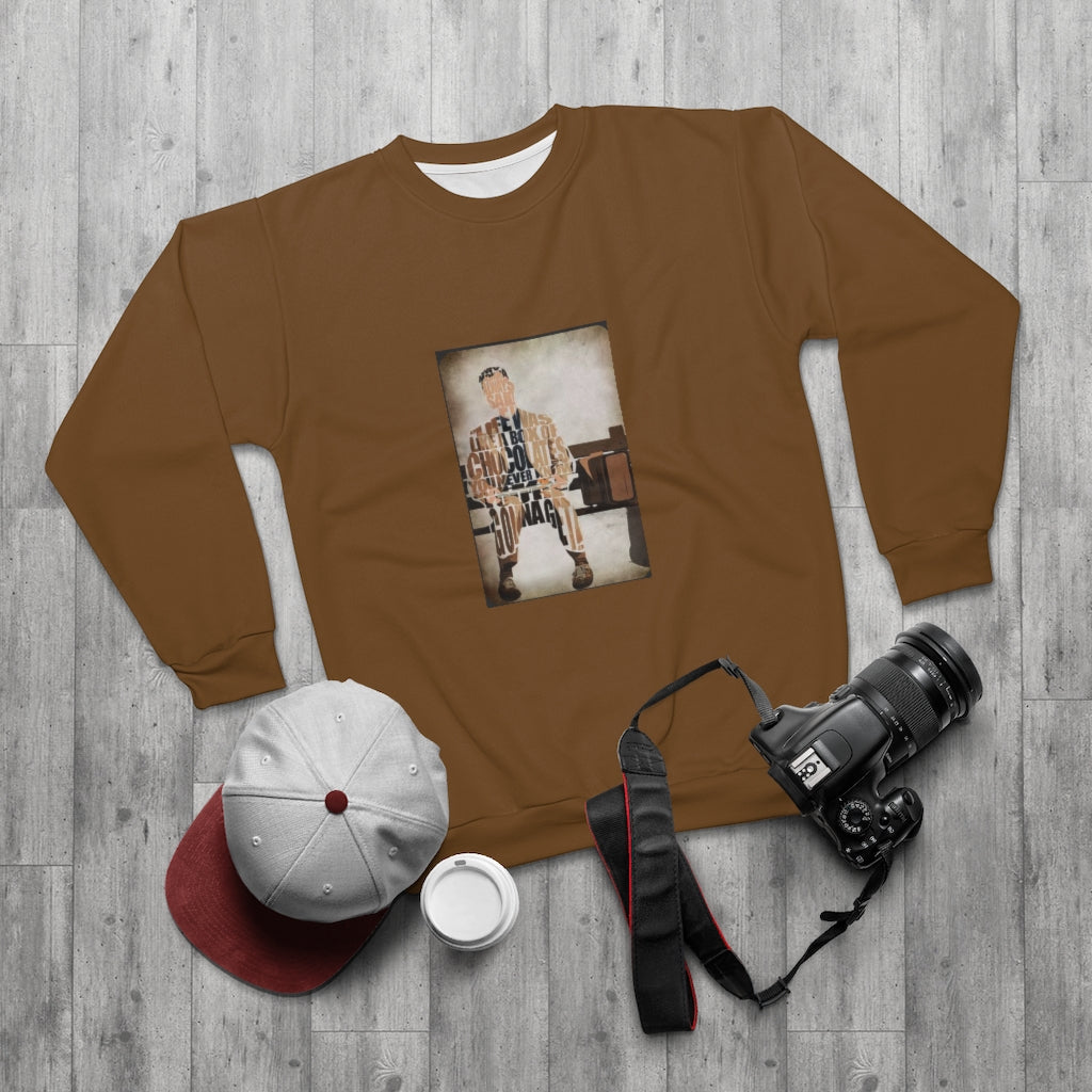 A BOX OF CHOCOLATES F.G. (BROWN)  ..  AOP Unisex Sweatshirt