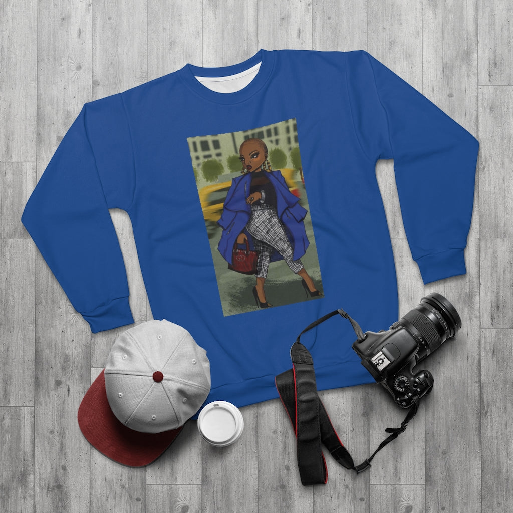 WORK MA'AM .. ( BLUE)  ..  AOP Unisex Sweatshirt