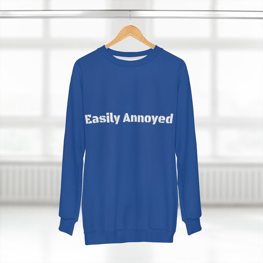 EASILY ANNOYED (Blue)  AOP Unisex Sweatshirt