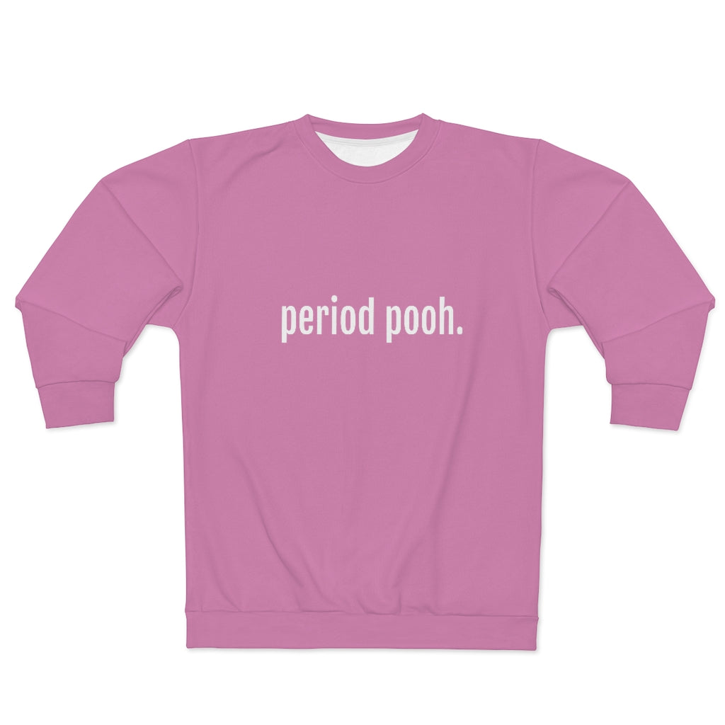 period pooh. (PINK/WHITE) AOP Unisex Sweatshirt