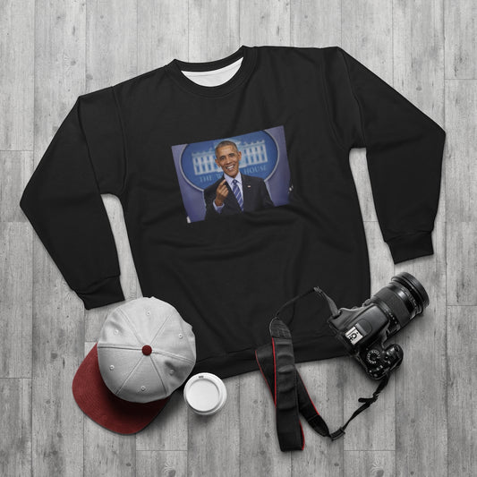 Our President O (BLACK) AOP Unisex Sweatshirt