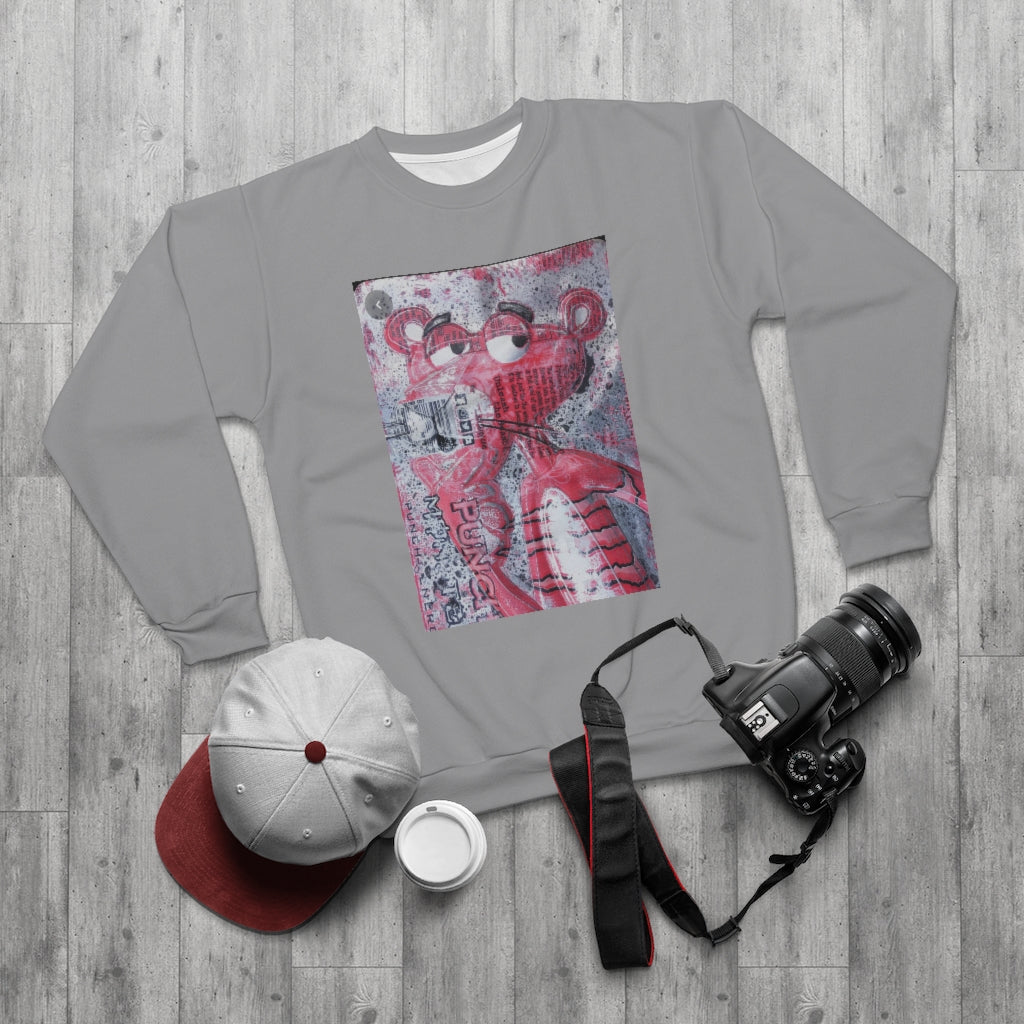 SOMETHIN' PANTHER LIKE (GRAY)  ..  AOP Unisex Sweatshirt